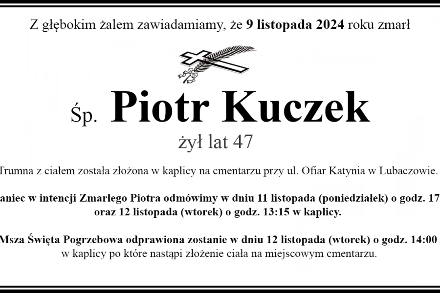 Zmarł Piotr Kuczek [47 lat]